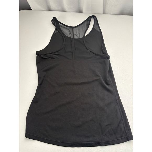 Nike Women's Athletic Tank Top Ribbed Black Activewear Racerback Mesh - Picture 2 of 5